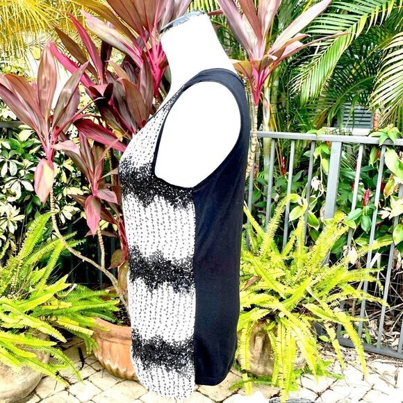 Loft Black & White Sequin Tank - Picture 5 of 9